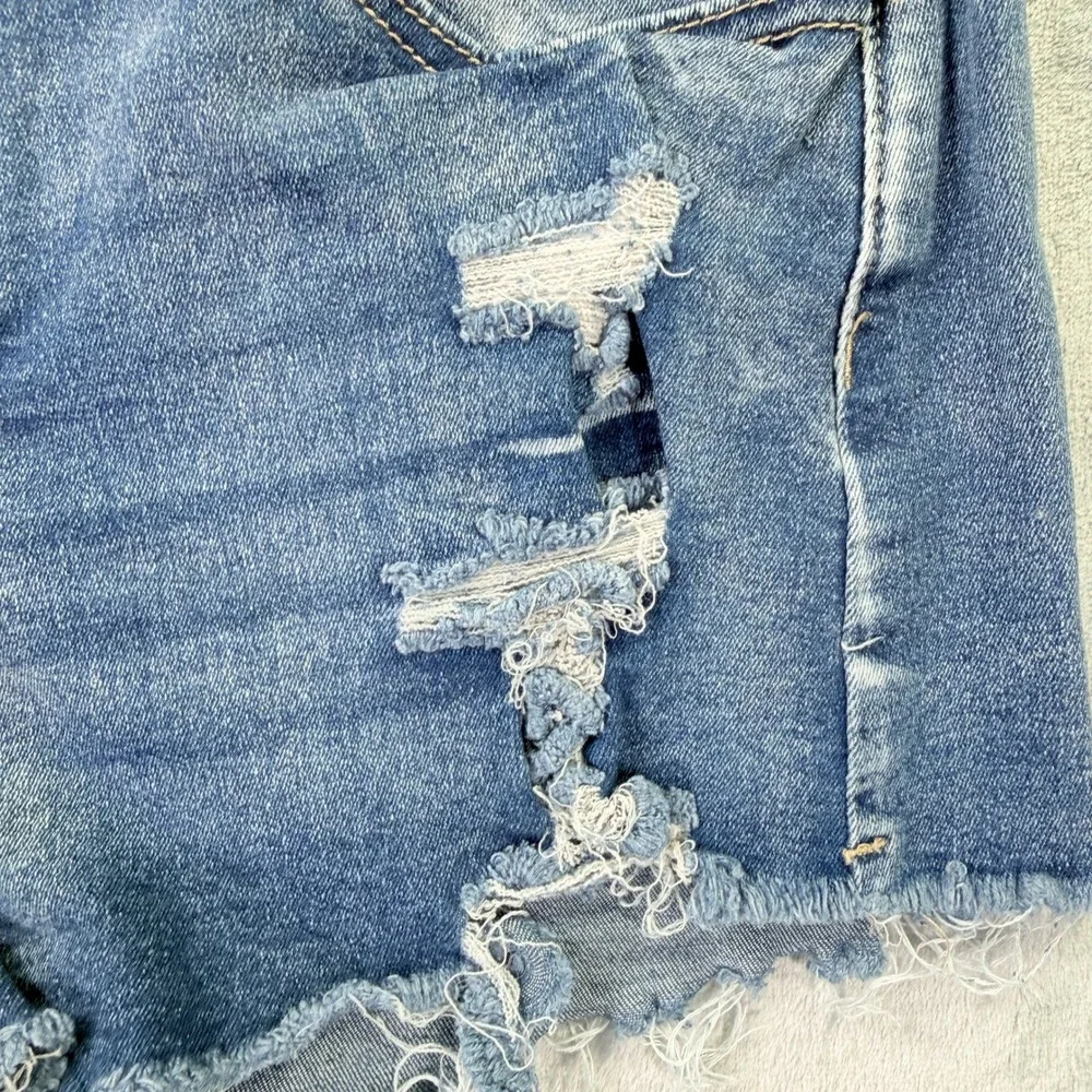 Unbranded Distressed Denim Cut Off Shorts  Blue Womens Size L Fits 29